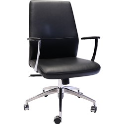 Rapidline CL3000M Slimline Executive Chair Medium Back With Arms Black PU