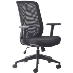 Buro Mondo Gene Task Office Chair With Arms Black Mesh Back And Fabric Seat