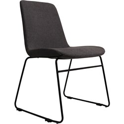 Rapidline Tempo Visitor Chair Black Sled Base Grey Padded Fabric Upholstery
