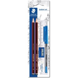 Staedtler 110 Tradition Student Set 2 HB Pencils, Eraser. Pen, Ruler & Sharpener