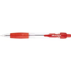 Office Choice Ballpoint Retractable Pen Medium 1mm Red
